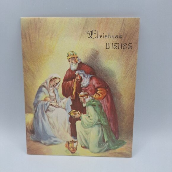 Vintage Christmas Card 1955 Nativity Scene Envelope 3 Cent Stamp Letter Kansas - Picture 5 of 8